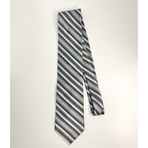 NWT! Ted Baker Black Striped Silk Tie - Picture 2 of 4